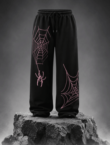 Crimson Inferno Flame Wide-Leg Pants
