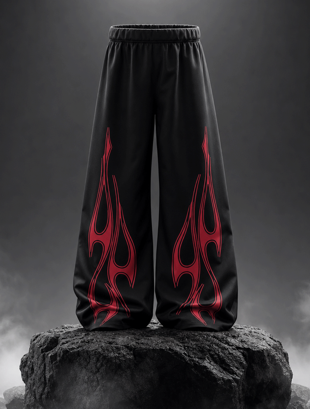 Lightning Fang Graphic Wide-Leg Pants