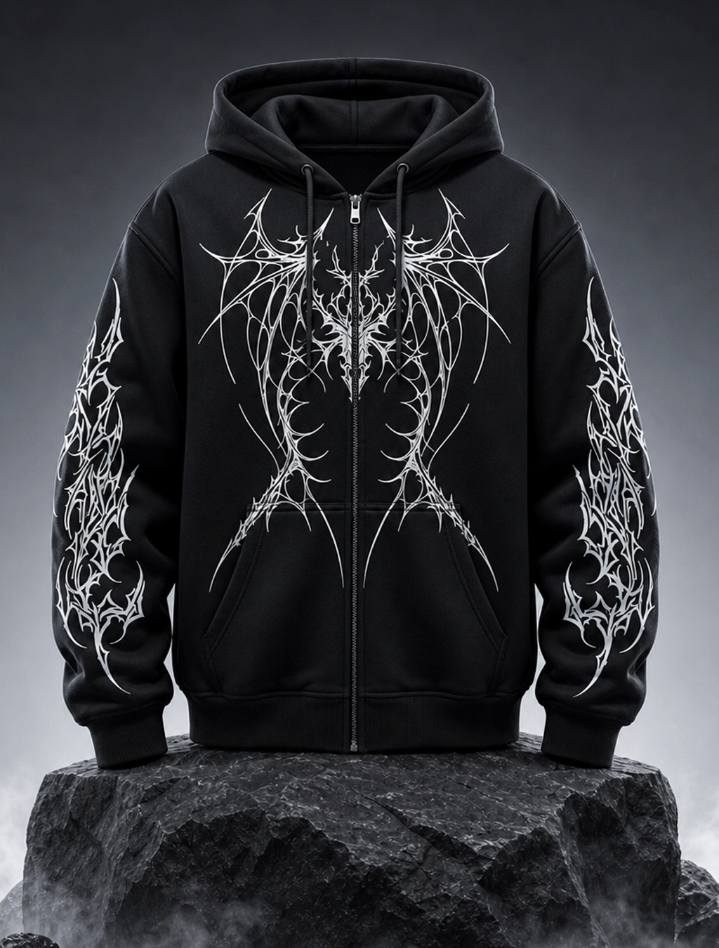 Obsidian Thorn Zip-Up Hoodie