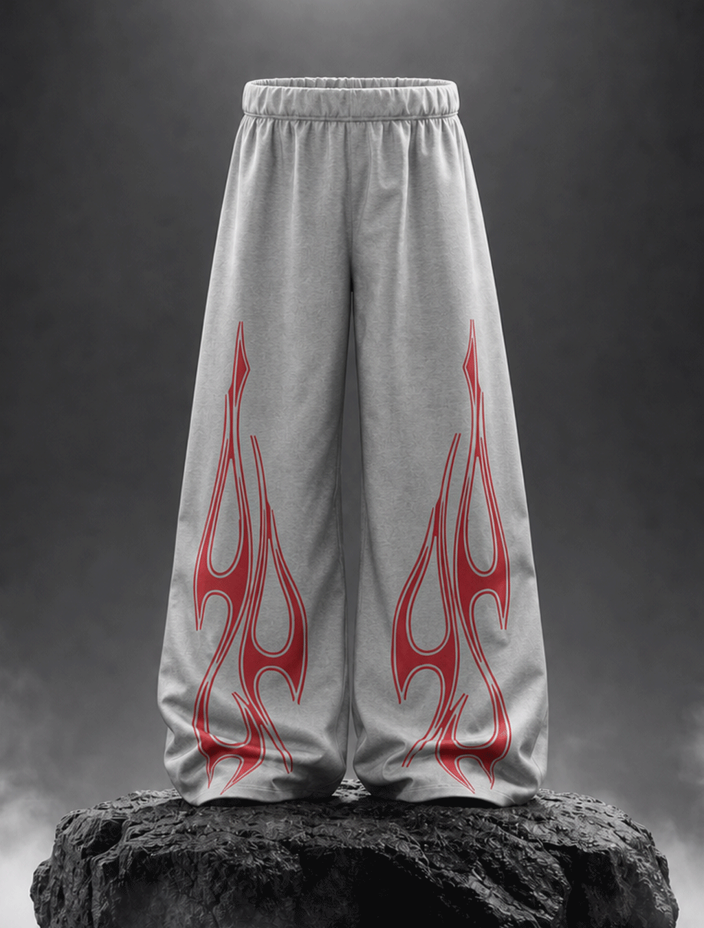 Lightning Fang Graphic Wide-Leg Pants