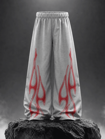 Lightning Fang Graphic Wide-Leg Pants