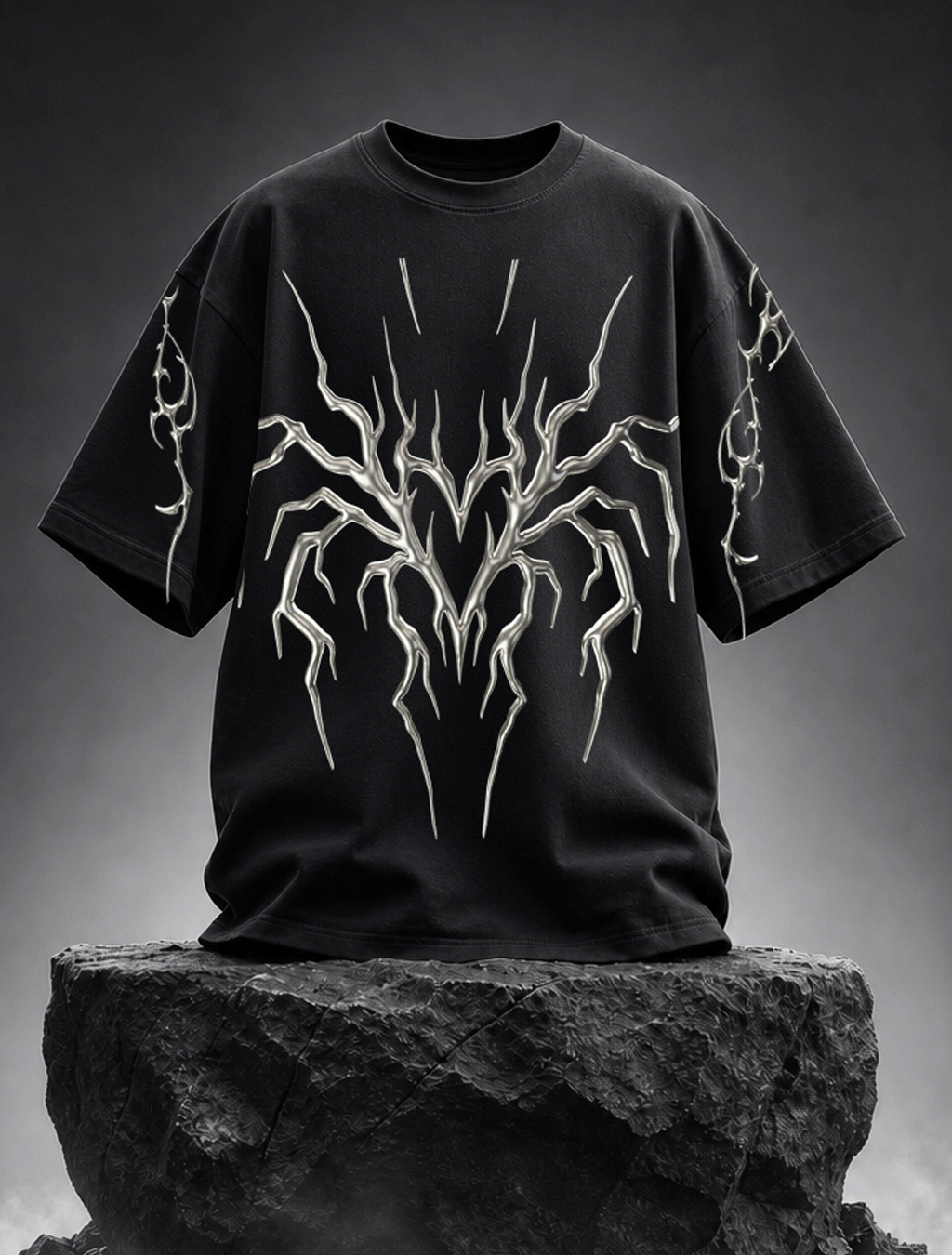 Skeleton Wings Oversized Tee