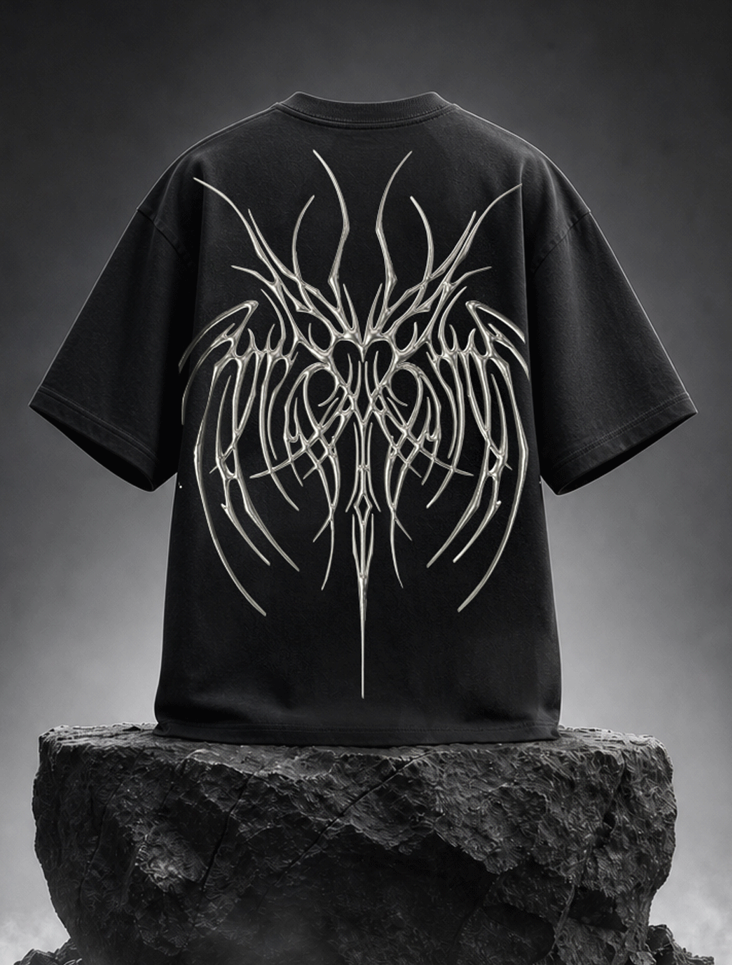 Skeleton Wings Oversized Tee