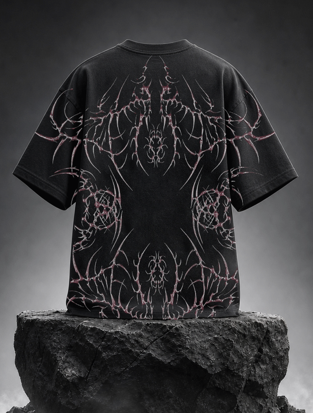 Crimson Vein Oversized Tee