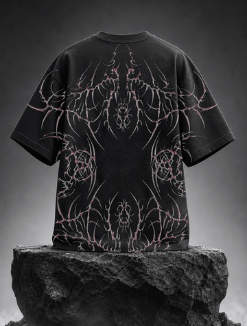 Crimson Vein Oversized Tee