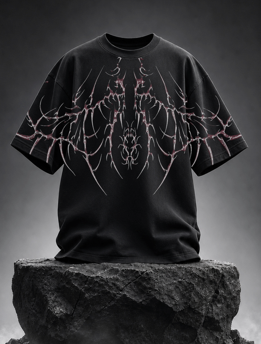 Crimson Vein Oversized Tee