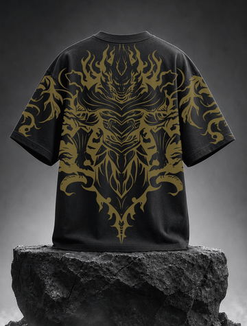 Golden Dragon Flame Oversized Tee