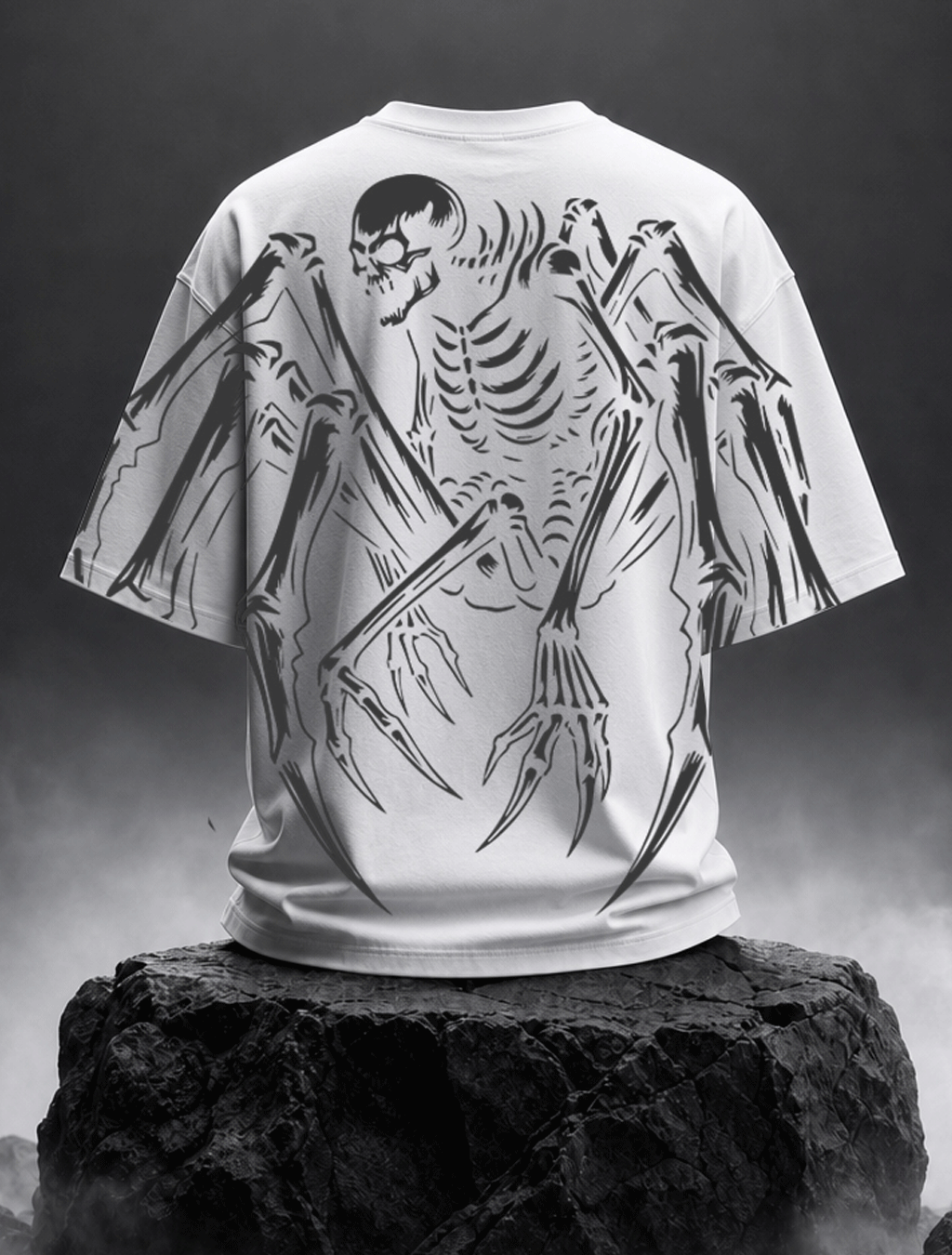 Skeleton Bat Reaper Oversized Tee