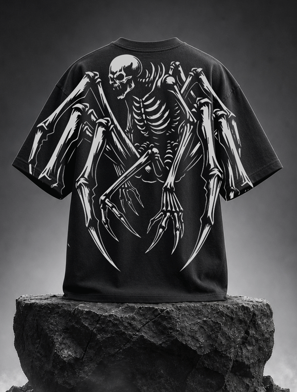 Skeleton Bat Reaper Oversized Tee