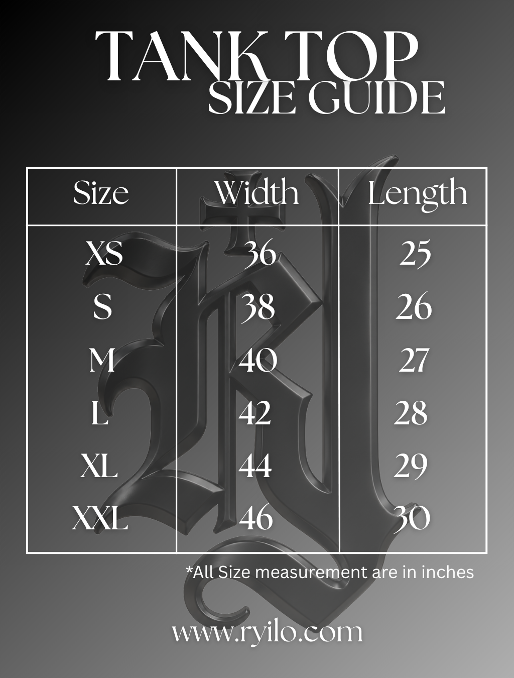 Ryilo Gothic Monogram Tank Top
